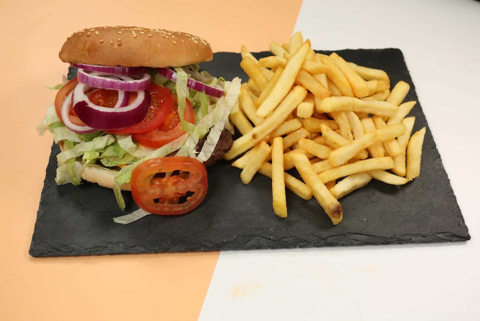 Rosyth Fish Bar double-cheeseburger